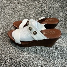 Italian Shoemakers Mallory White Gold Accent Wedge Heeled