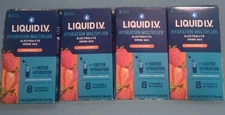 Liquid I.V. Hydration Multiplier Electrolyte Drink Mix Strawberry 4 Boxes = 24Ct
