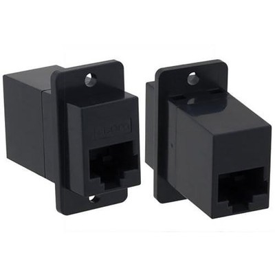 1PC L-COM ECF5048SK-BK Modular Coupler, RJ45, CAT 3, Straight, 8x8K, Panel