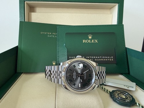 Rolex Datejust 41 Wimbledon Dial Fluted Bezel Jubilee Bracelet 2026 Watch 126334