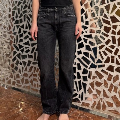 R13 Courtney Slim Everit Black Jeans Faded Distressed PS22 Italy size 28