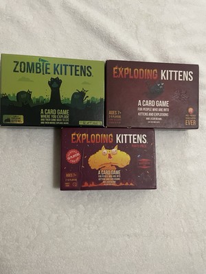 Exploding Kittens Party Pack, Zombie Kittens, And Exploding Kittens. Board Games