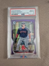 Roman Anthony 2023 1st Bowman Chrome TRUE Purple Refractor/250 #BCP-71 PSA 10 