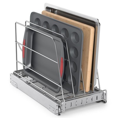 Pull Out Cabinet Organizer for Cutting Board, Cookie Sheet, Baking Sheet, Stainl