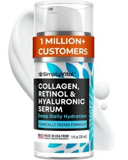 SimplyVital Collagen, Retinol  Hyaluronic Acid Serum - 1 Fl Oz Pack of 1 
