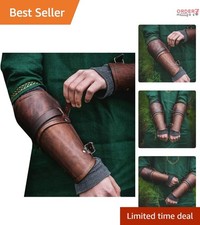 Medieval Faux Leather Vambrace Arm Cuff Armor Buckled Punk Gothic Costume