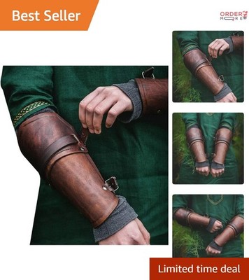 Medieval Faux Leather Vambrace Arm Cuff Armor Buckled Punk Gothic Costume