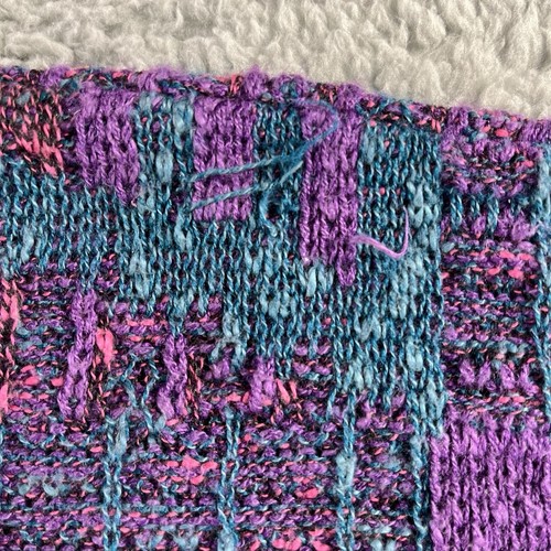 VTG PRONTO UOMO ITALIAN SWEATER MENS LARGE COSBY STYLE PURPLE GEOMETRIC ABSTRACT - Bild 12 von 15