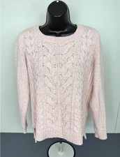 Tommy Hilfiger Women's Cable Knit Pullover Sweater Pink Size Medium Preppy