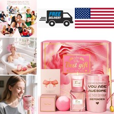 Special Occasion Gift Basket for Women Spa Set with Scented Candle and Bath Bomb