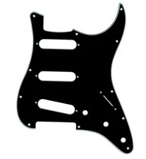 YJB PARTS #20158 Pickguard for Strat (STD/70's) Black 3P inch ( only by mail)