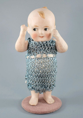 VINTAGE DEUTSCHE BISKUIT KEWPIE FIGUR BABY PUPPE FIGUR 16cm