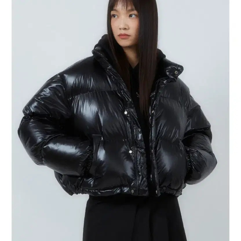 Codegraphy Cropped Glossy Padded Jacket - S Size - image 5