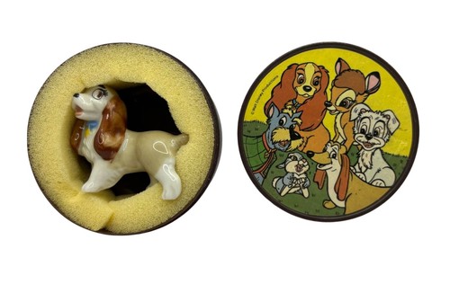 VTG WADE England Lady and the Tramp Disney Hatbox Series Whimsies LADY with Box - Picture 2 of 7