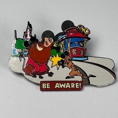 Wild About Safety ''Be Aware'' #5 of12 Disney Pin Pumbaa & Timon The Lion King VTG