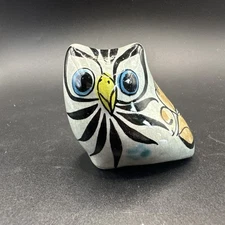 Tonala Mexican Pottery Small Owl Figurine 