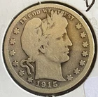 1915-D Barber Quarter Good Denver Pre-WWI 90% Silver Liberty Head Coin