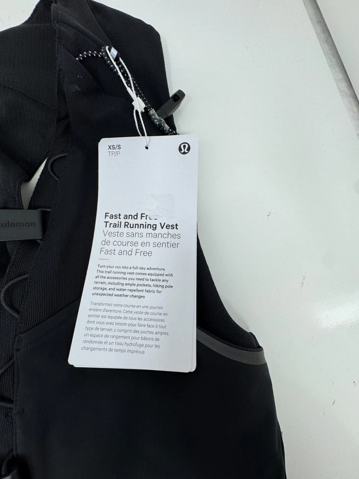 Colete Lululemon Fast Free Trail Running preto reflexivo unissex tamanho XS/S 28"-33" - Imagem 2 de 4