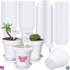 30-Pack White Plastic Nursery Pots with Humidity Dome - 2.95'' Seed Containers