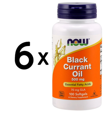 6 x NOW Foods Black Currant Oil, 500mg - 100 softgels (133,25 EUR/kg)