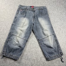 Vintage Mecca Shorts Mens 38" Blue Denim Long Jorts Y2K Skate Hip Hop Below Knee