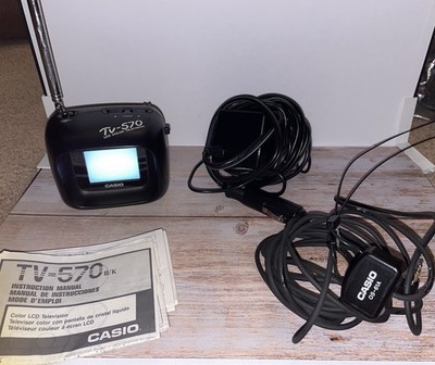 CASIO TV-570 Vintage Television Portable TV With All Accessories