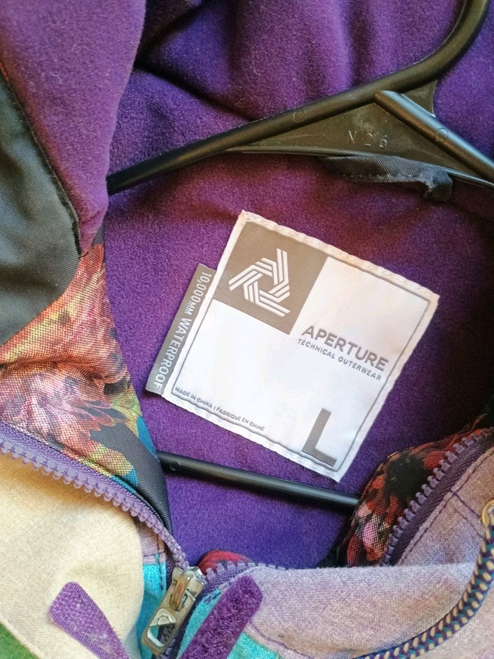 Aperture Women's Ski Jacket Waterproof Sz Large Purple And Cream | eBay