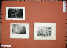 Old Antique Print Draper'S Hall Corn Exchange Cromwell Body King Charles