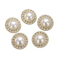 5 StüCk Perlen Gold Metall NäHt KnöPfe 18Mm Rund Damen Mantel KnöPfe #8