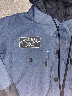 TECHNINEスノーボードウエア L Technine Snowboard Jacket Shred Til Death Size Large Blue Black | eBay