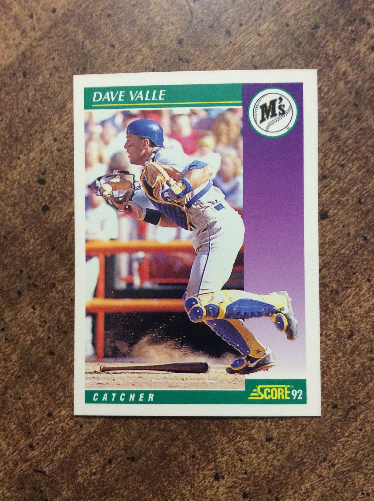 1992 Score #343 Dave Valle, Mariners    nm  ib