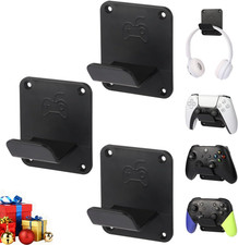 Gaming Controller Headset Holder 3 Pack Wall Mount Hooks Adhesive Screw Install