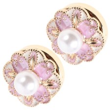  1 Pair Flower Button Covers: Retro Flower Cufflinks - Women Enamel Sleeve Shirt