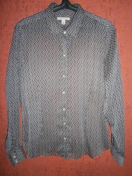 Women Banana Republic Shirt Grey Chiffon 40