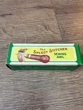 Vintage Speedy Stitcher Sewing Awl Kit Wood Handle w/ Box Instructions Tool