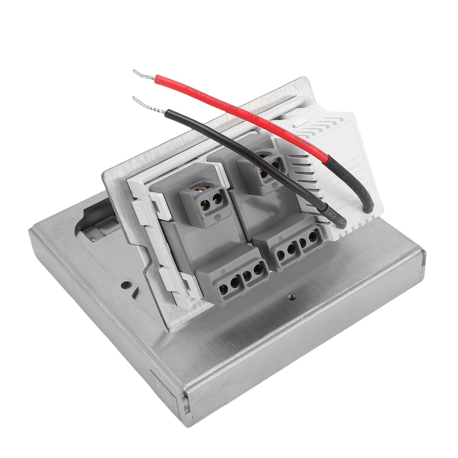 Double Recessed Floor Outlet Kit For Home Office Silver Easy To Use