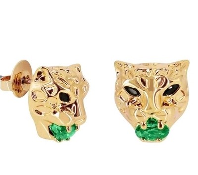 roberto cavalli Ohrringe vergoldet Katze Tiger   UVP 149£ NEU 