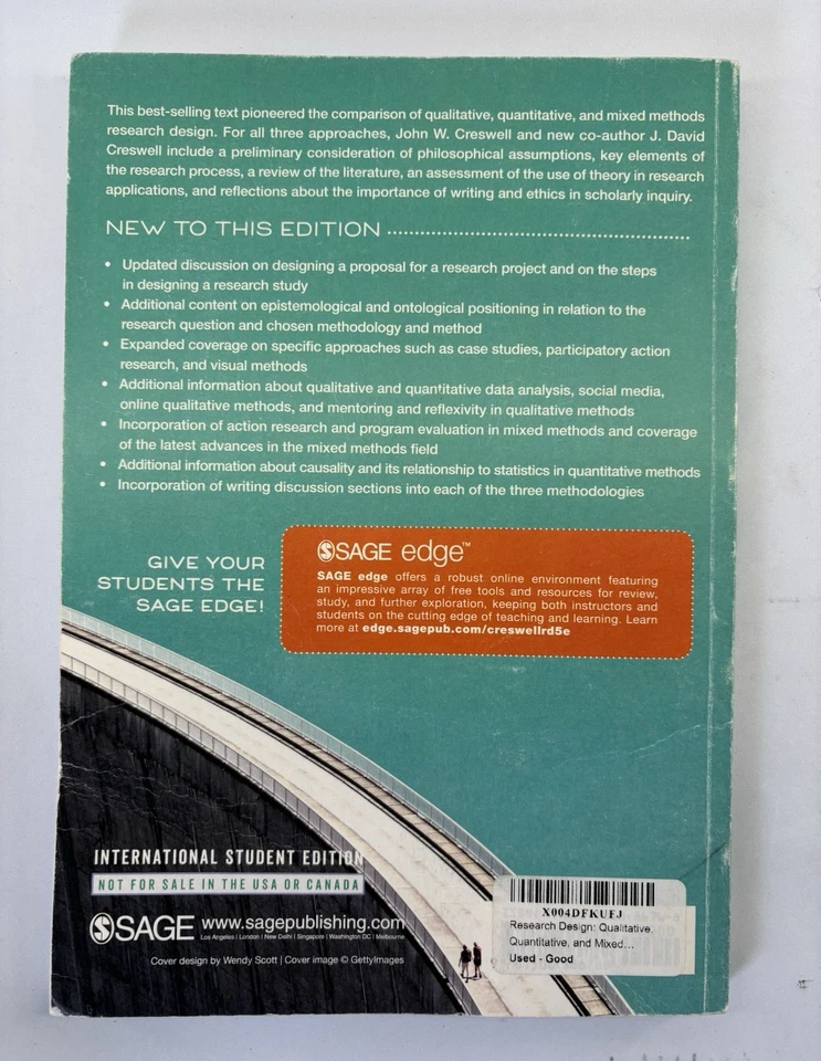 Research Design: Qualitative Quantitative & Mixed Methods -International 5th ed - Image 2 of 4