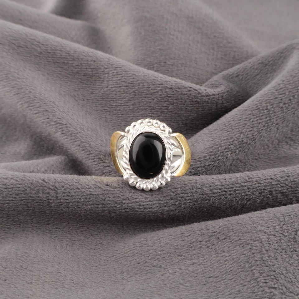 Christmas Deal Natural Black Tourmaline Band Ring Jewelry 925 Sterling Silver - Image 3 of 4