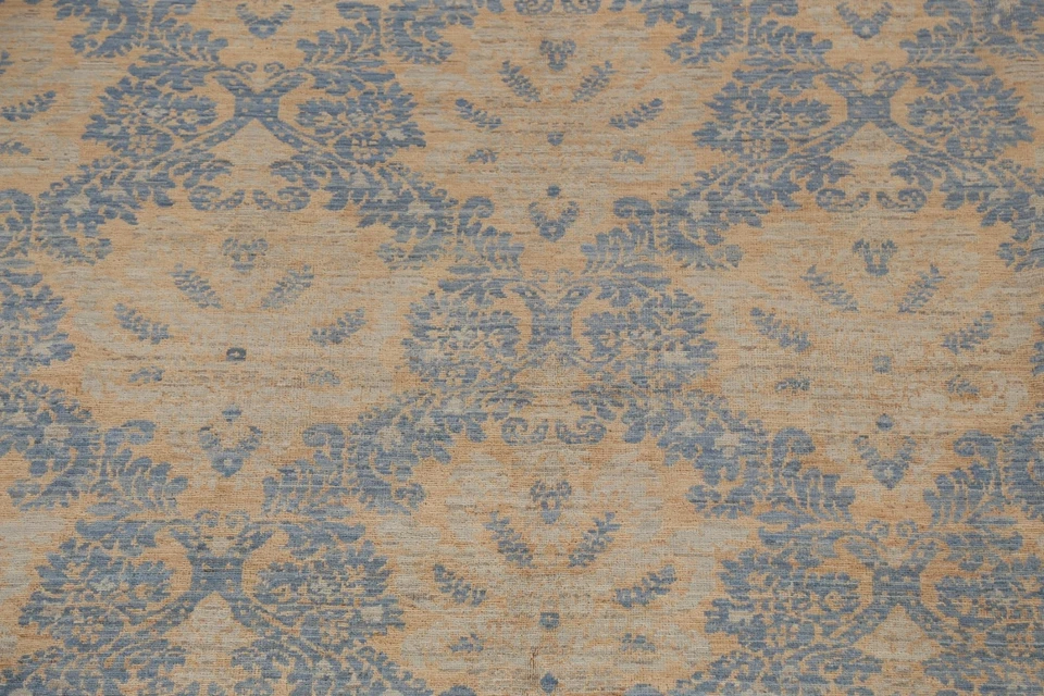 Vegetable Dye Geometric Oushak Turkish Area Rug Hand-knotted Dining Room 8'x10' - Image 4 of 4