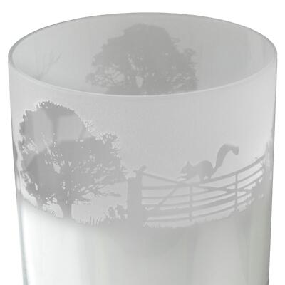 Graviertes Animo Glas Longdrink Wald Szene handverziert Becher Geschenk Milford