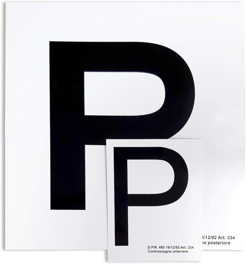 Contrassegno Elettrostatico “P” Principiante, Set di 2 Pz Anteriore + Posteriore