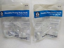 x2 EVERBILT - 587 162 - Double Robe Hook - White Enamel Finish