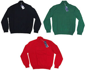 795-Ralph-Lauren-Purple-Label-Mens-Italy-Wool-Knit-Mockneck-Half-Zip-Sweater