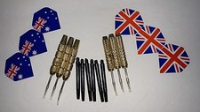 UK Australia FLAG Steel Tipped Darts Set/6 two different weights unassembled new