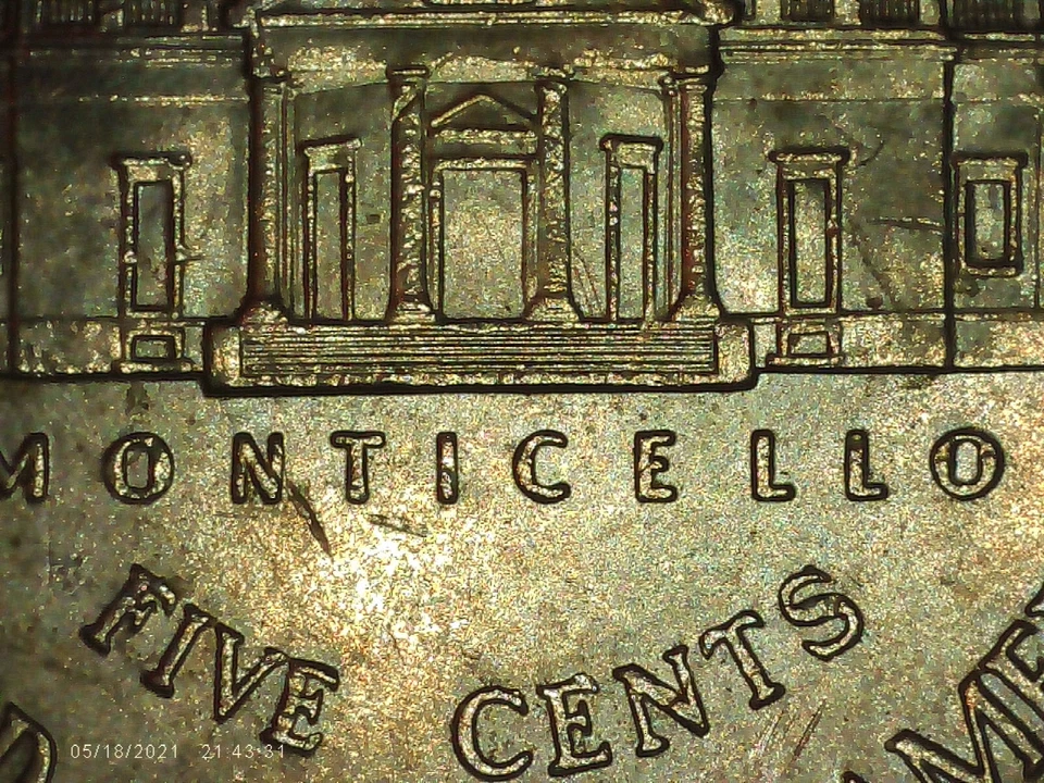 2014-P Jefferson Nickel 5FS Five full steps Die chip GEM 5c - Image 2 of 4