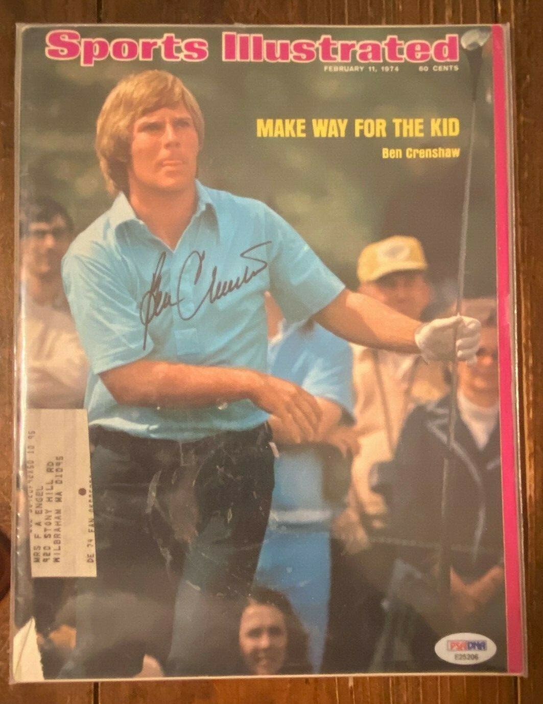 Ben Crenshaw Autographed Signed 1974 Sports Illustrated PGA Legend PSA/DNA 