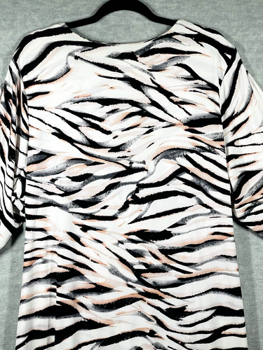 Calvin Klein Damen Faux Wickel Jersey Kleid 2X Stretch V-Ausschnitt Karriere Büro Zebra - Bild 10 von 11