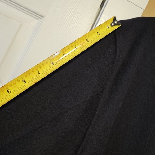 Wool Overcoat Claud Phillip W.Germany Navy Blue Tree Bark Buttons Trenchcoat VTG - Picture 15 of 18