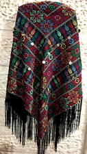 palestinian heritage style hand woven scarf,embroiderd shawl handmade .